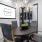 a private conference room with a tv