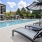 Lounge chairs by pool