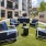 Seating area by pool 
